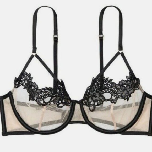 Victoria’s Secret Pink Mesh Dragon Lace Balconette Bra - Picture 3 of 8